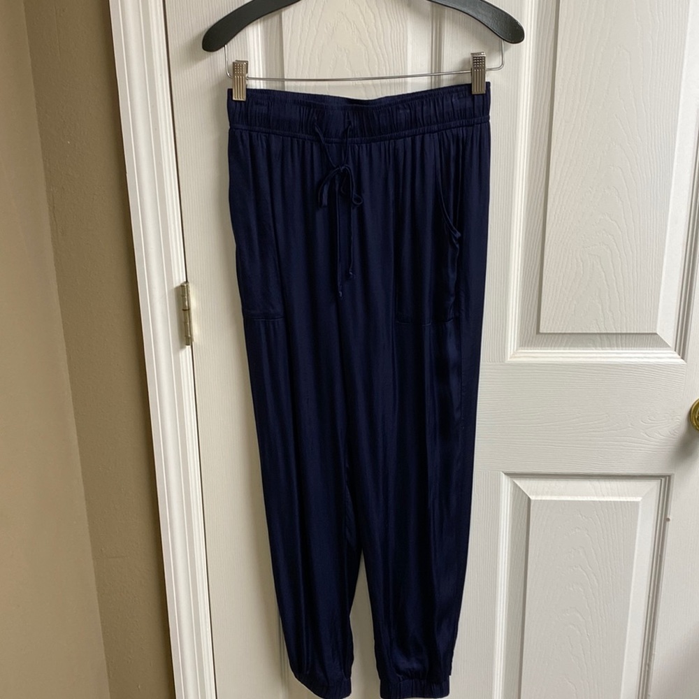 Young fabulous & broke Satin joggers navy blue small